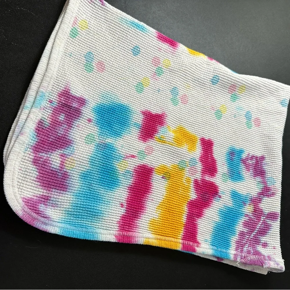Baby Morgan Cotton Blanket Thermal Waffle Weave Tie-Dyed Balloons Vintage‎ USA